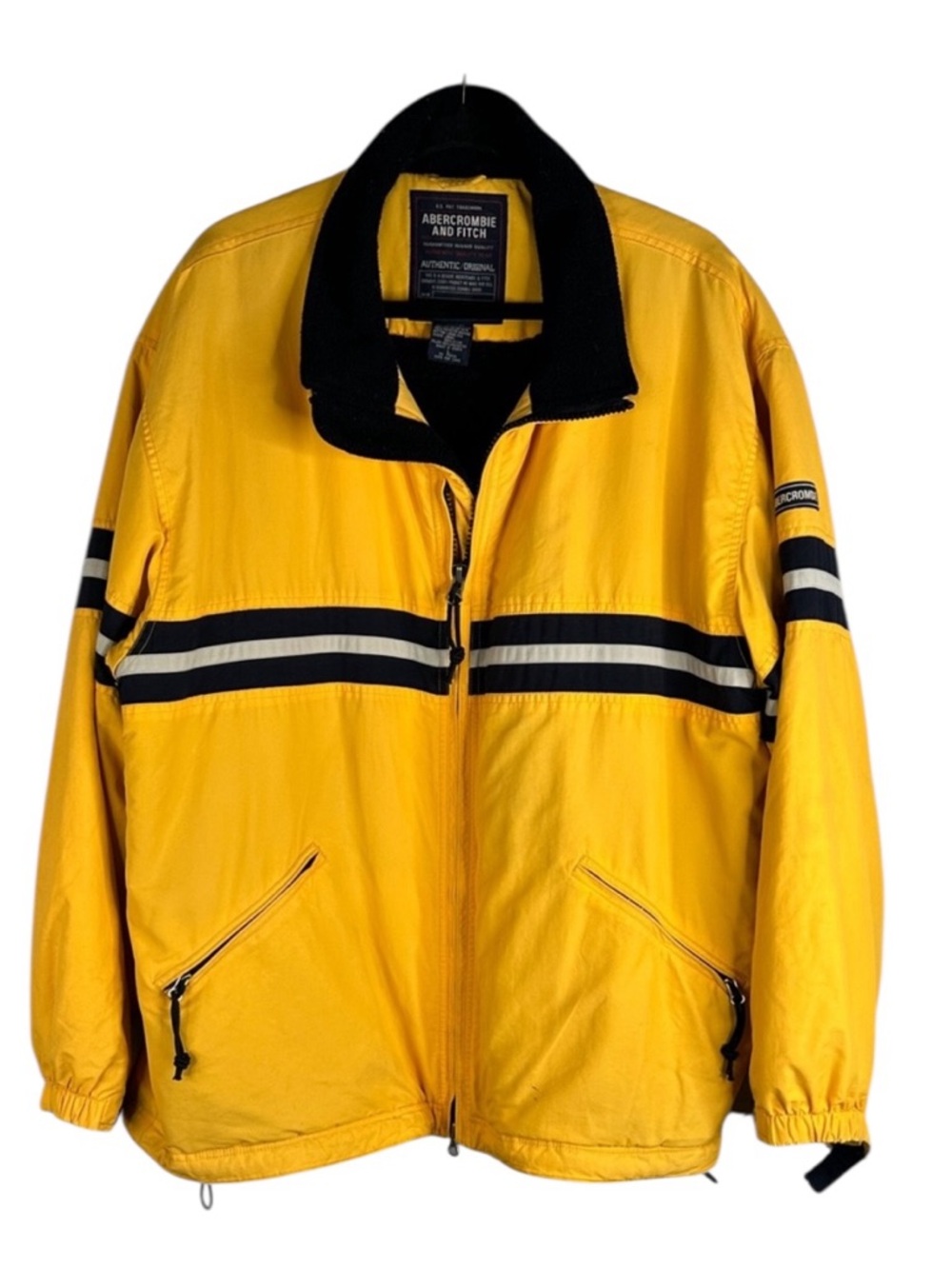 Abercrombie & Fitch Vintage Men's Yellow Navy Blue‎ Outdoor Rugged Jacket Size L